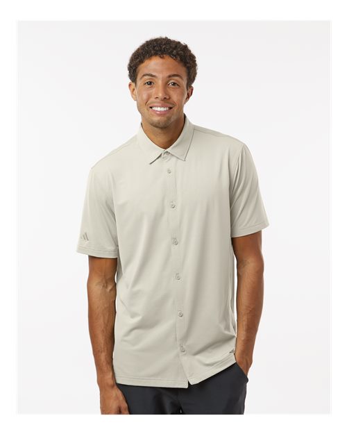 Adidas Men's Button Down Short Sleeve Shirt - A595