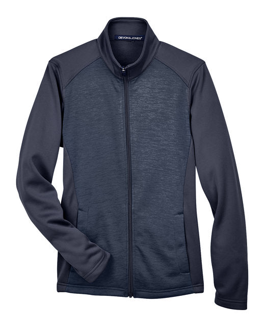 Devon & Jones Ladies' Newbury Colorblock Mélange Fleece Full-Zip - DG796W