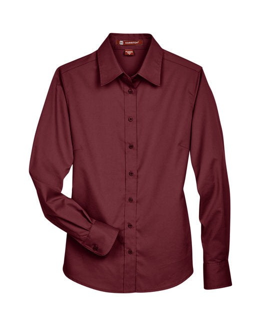 Harriton Ladies' Long-Sleeve Twill Shirt with Stain-Release - M500W