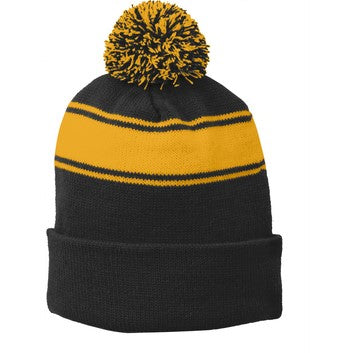 Sport-Tek® Stripe Pom Pom Beanie - STC28