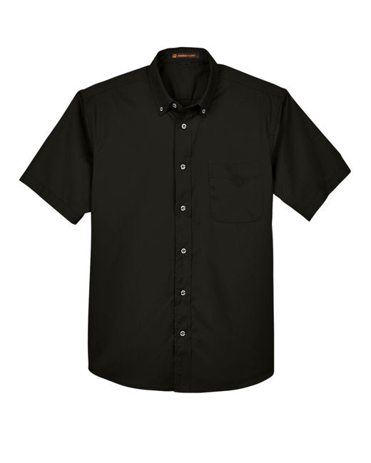 Harriton Men's Short-Sleeve Twill Shirt with Stain-Release - M500S