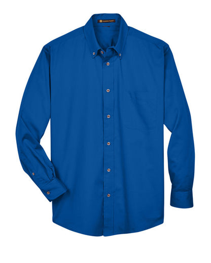 Harriton Men's Long-Sleeve Twill Shirt with Stain-Release - M500