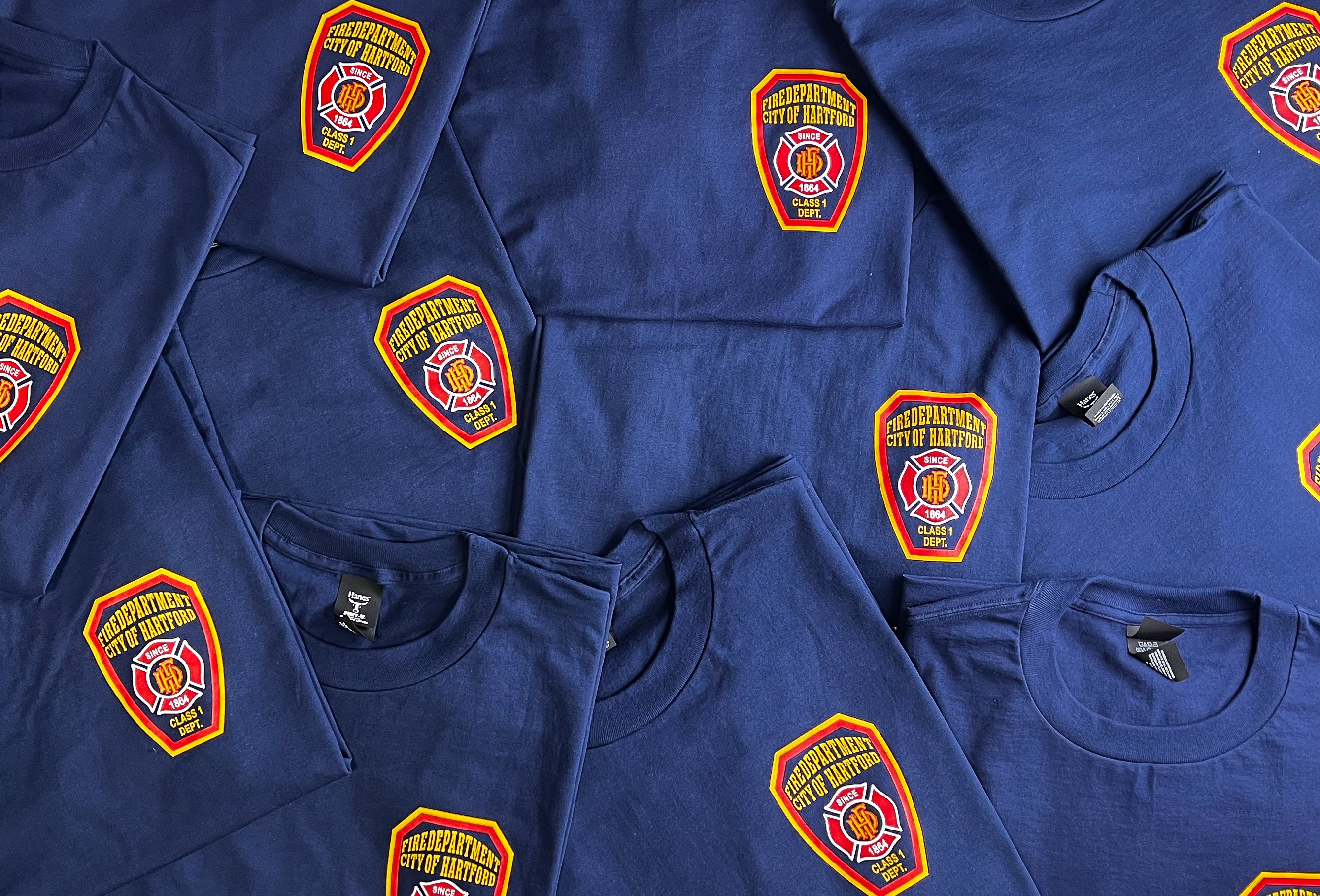 Custom tshirt made for the city of hartford fire department by Tees & More LLC 