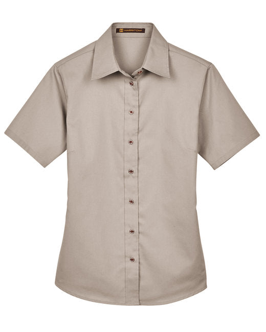 Harriton Ladies' Short-Sleeve Twill Shirt with Stain-Release - M500SW