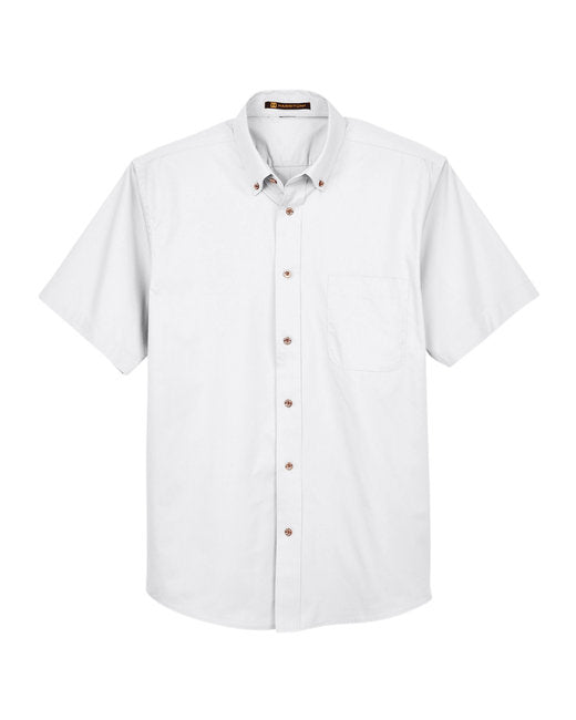 Harriton Men's Short-Sleeve Twill Shirt with Stain-Release - M500S