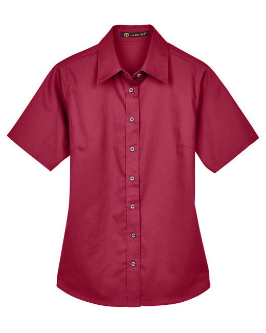 Harriton Ladies' Short-Sleeve Twill Shirt with Stain-Release - M500SW