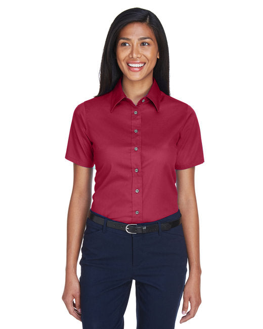 Harriton Ladies' Short-Sleeve Twill Shirt with Stain-Release - M500SW