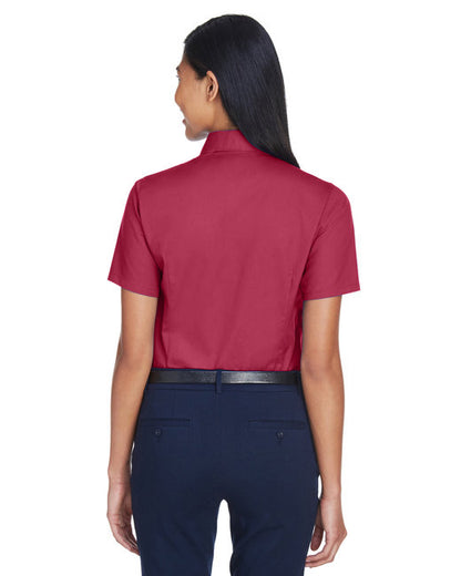 Harriton Ladies' Short-Sleeve Twill Shirt with Stain-Release - M500SW